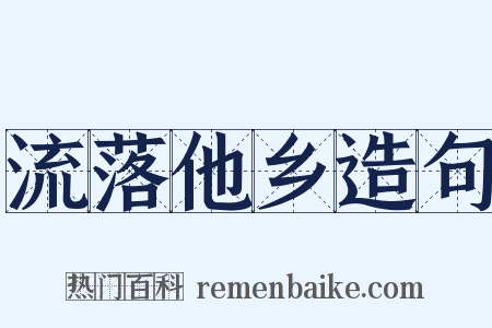 流落他乡造句是什么意思的图片